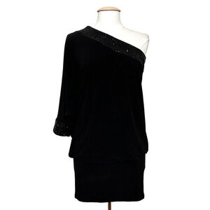 Vintage Fredricks Womens Dress S Black Jersey Sequins‎ Loose Party Whimsigoth
